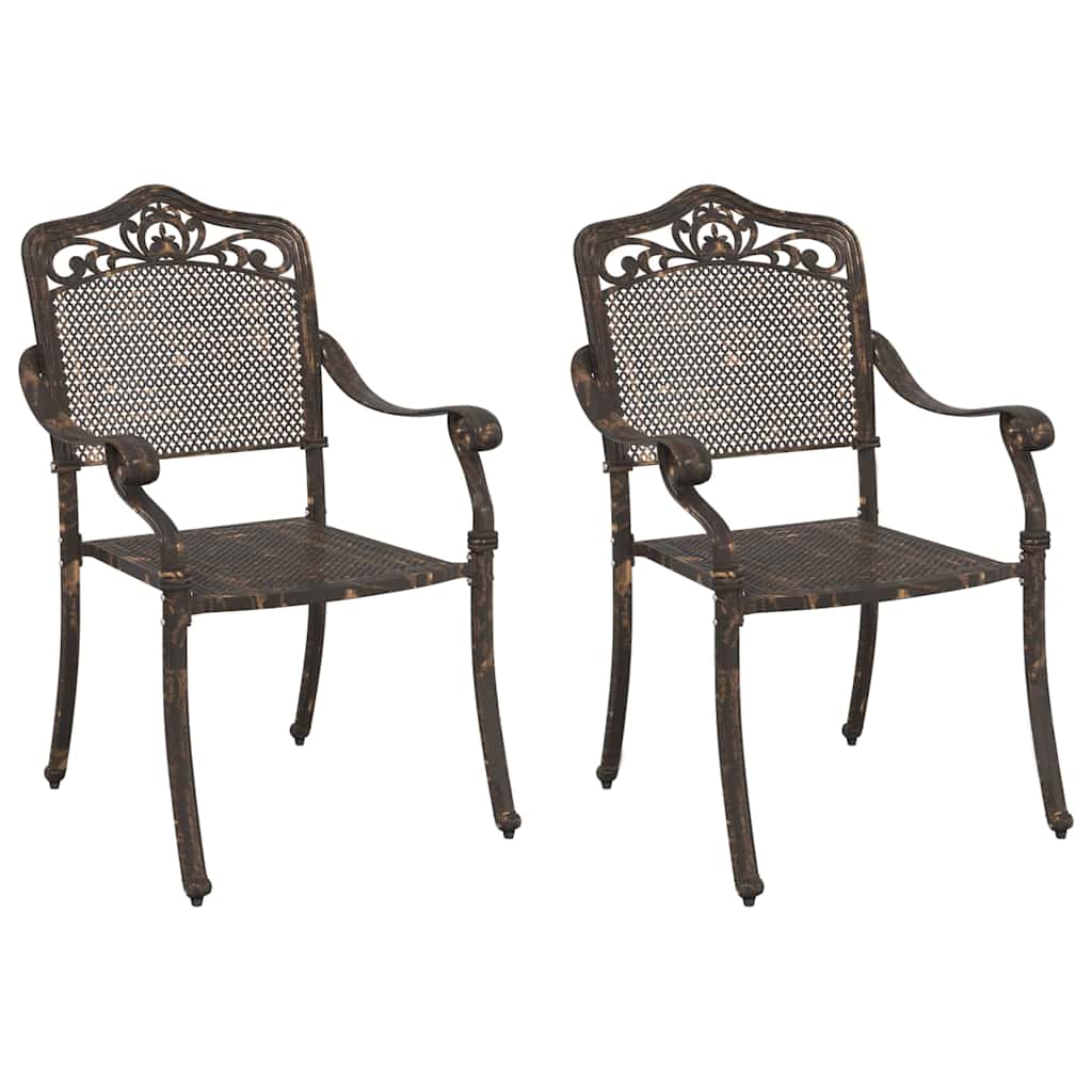 vidaXL Καρέκλα Κήπου 2 pcs Μπρονζέ 55 x 55 x 92,5 εκ. Αλουμίνιο