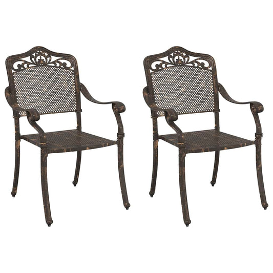vidaXL Καρέκλα Κήπου 2 pcs Μπρονζέ 55 x 55 x 92,5 εκ. Αλουμίνιο