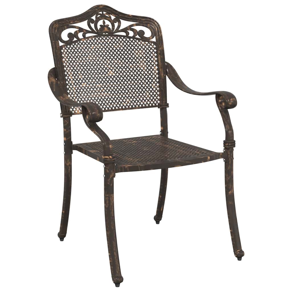 vidaXL Καρέκλα Κήπου 2 pcs Μπρονζέ 55 x 55 x 92,5 εκ. Αλουμίνιο