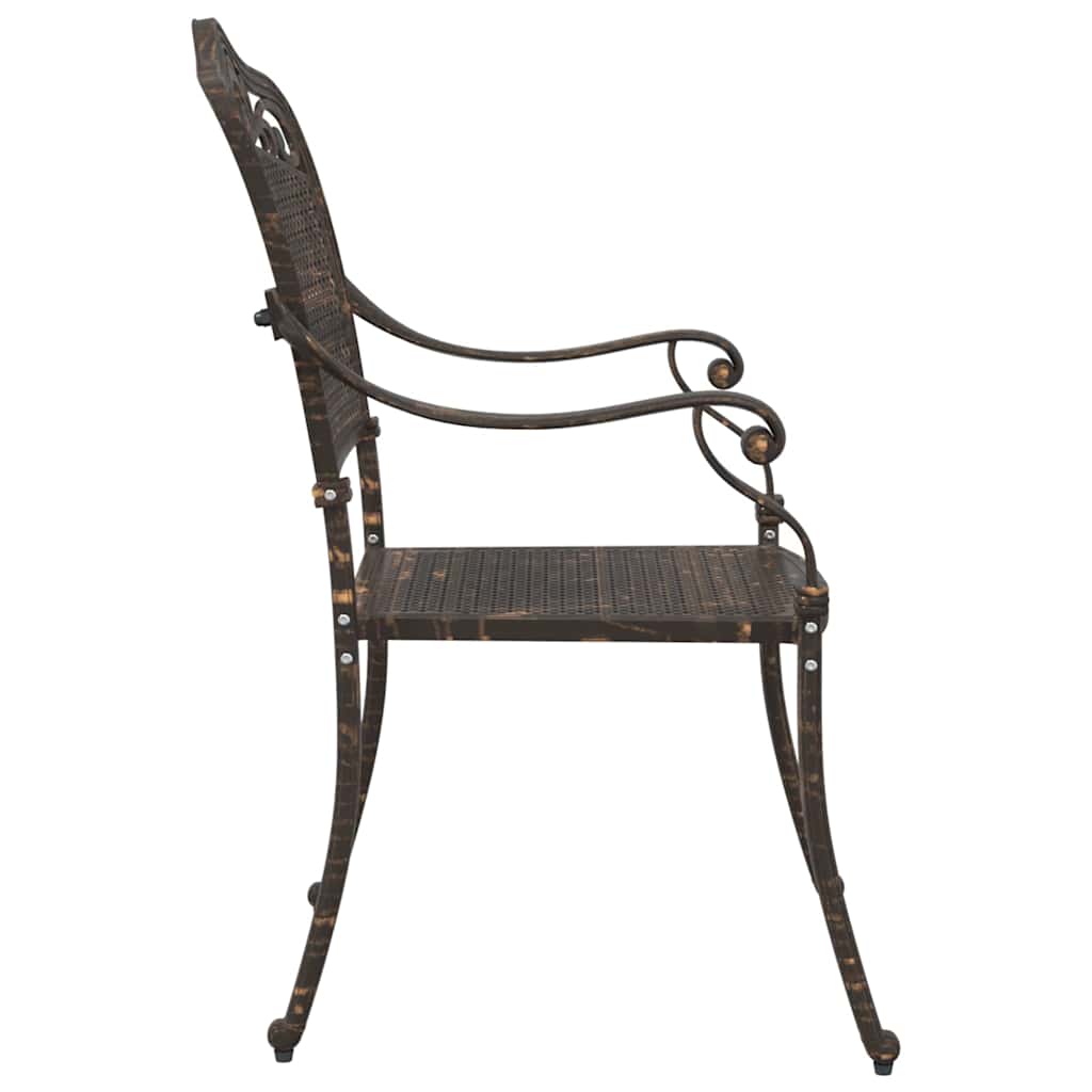 vidaXL Καρέκλα Κήπου 2 pcs Μπρονζέ 55 x 55 x 92,5 εκ. Αλουμίνιο