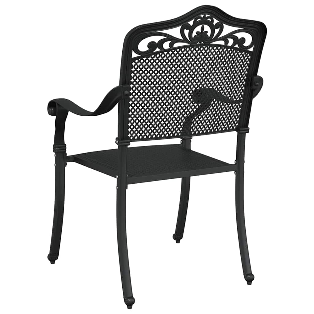 vidaXL Καρέκλα Κήπου 2 pcs Μαύρο 55 x 55 x 92,5 εκ. Αλουμίνιο
