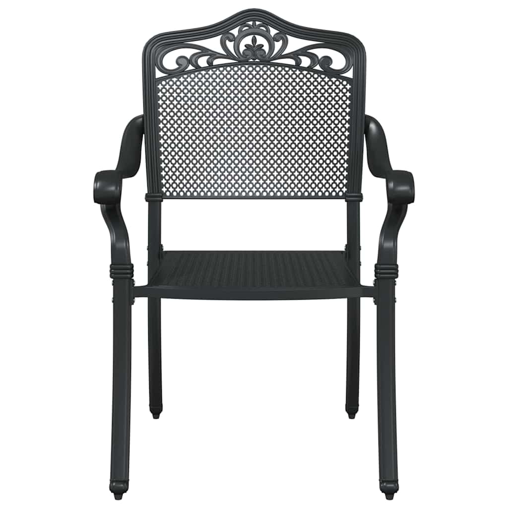 vidaXL Καρέκλα Κήπου 2 pcs Μαύρο 55 x 55 x 92,5 εκ. Αλουμίνιο