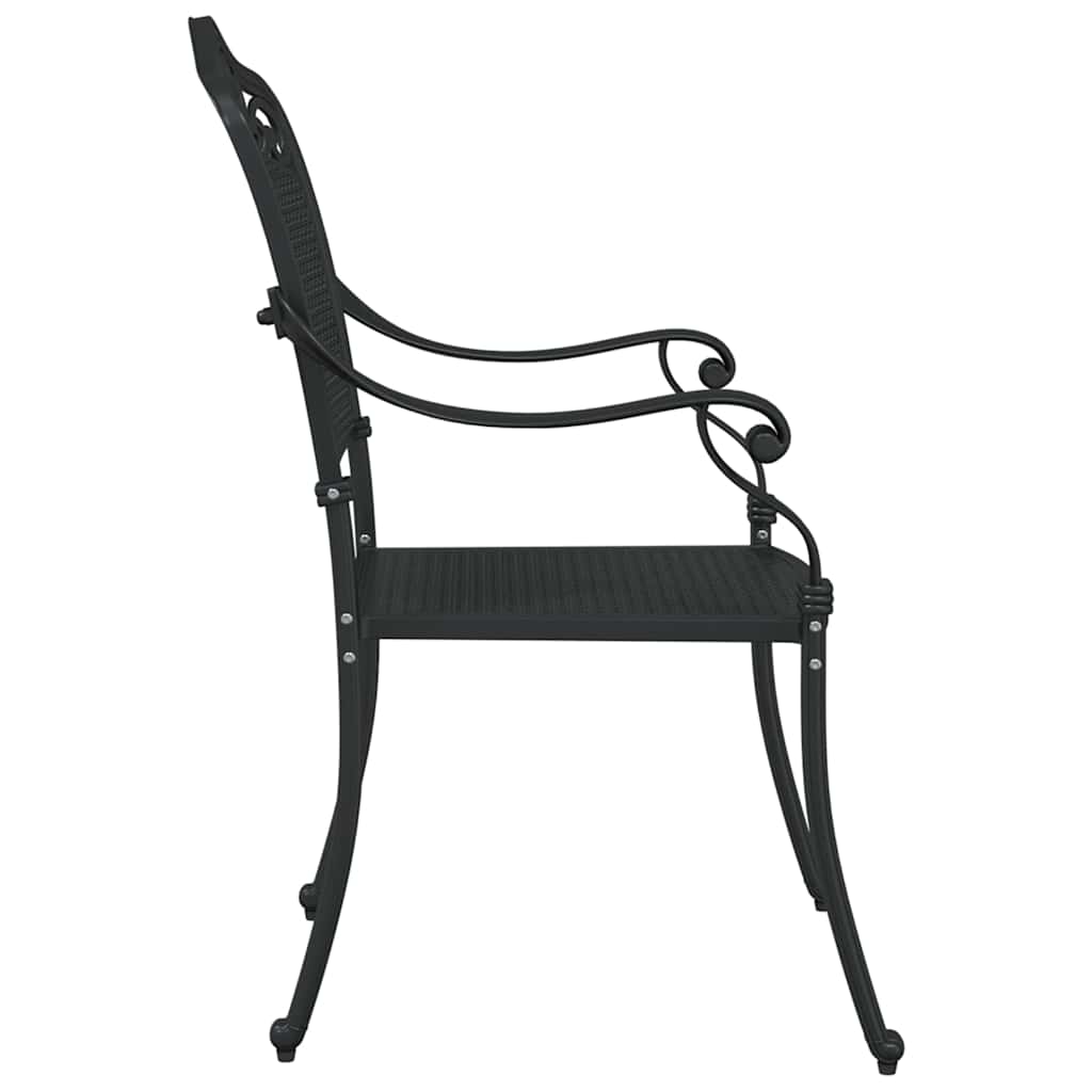 vidaXL Καρέκλα Κήπου 2 pcs Μαύρο 55 x 55 x 92,5 εκ. Αλουμίνιο