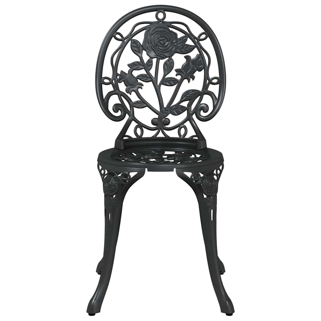 vidaXL Σετ Μπιστρό Κήπου 3 pcs Μαύρο Αλουμίνιο