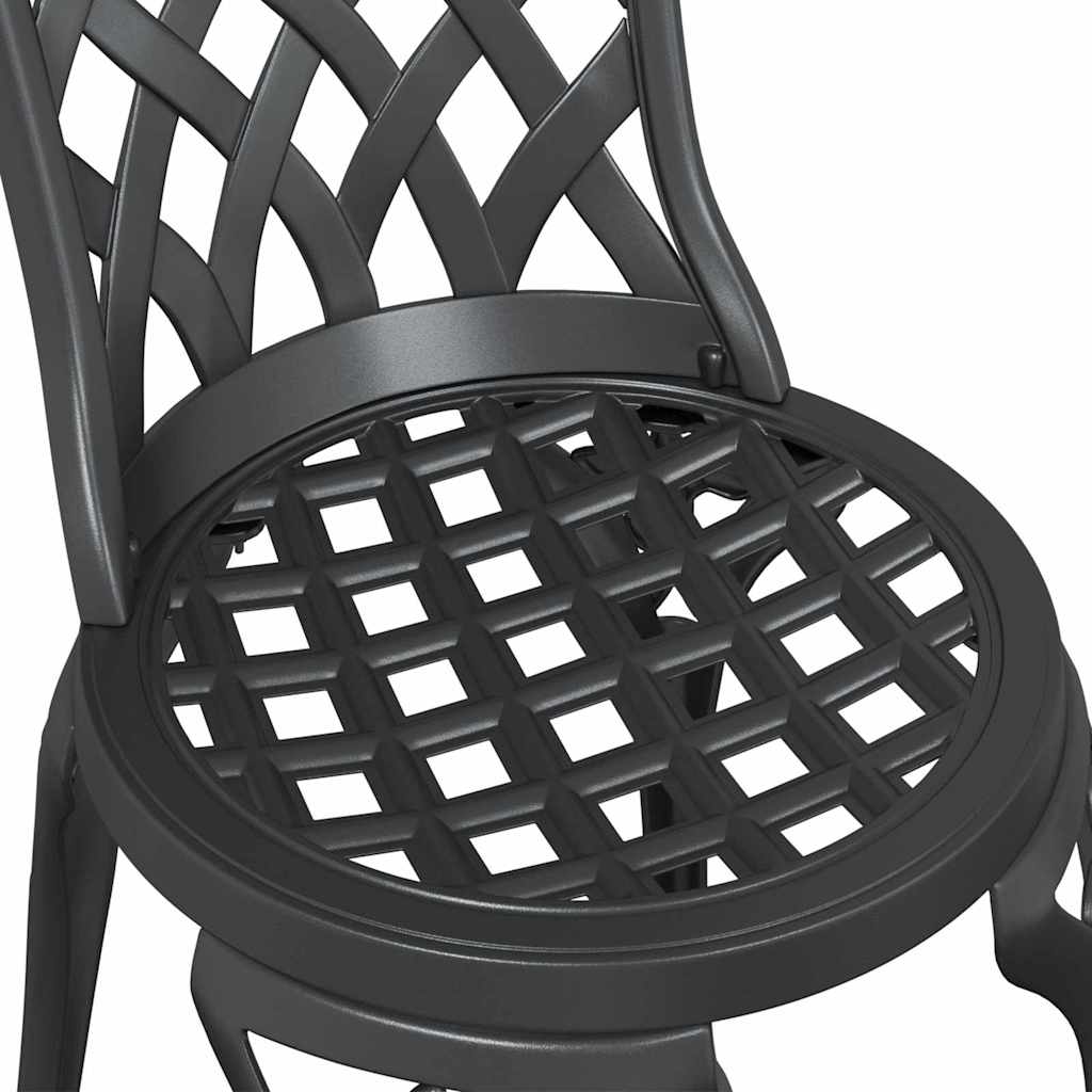 vidaXL Σετ Μπιστρό Κήπου 3 pcs Μαύρο Αλουμίνιο