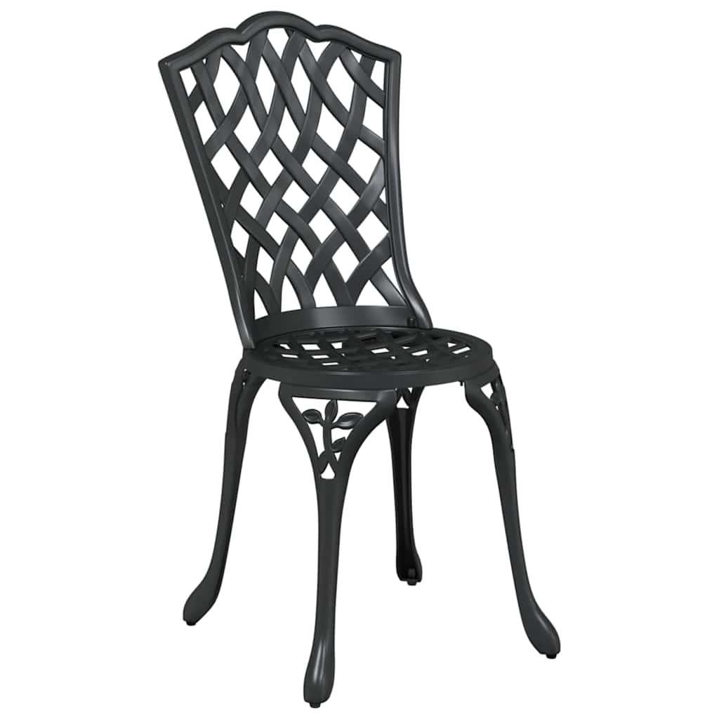 vidaXL Σετ Μπιστρό Κήπου 3 pcs Μαύρο Αλουμίνιο