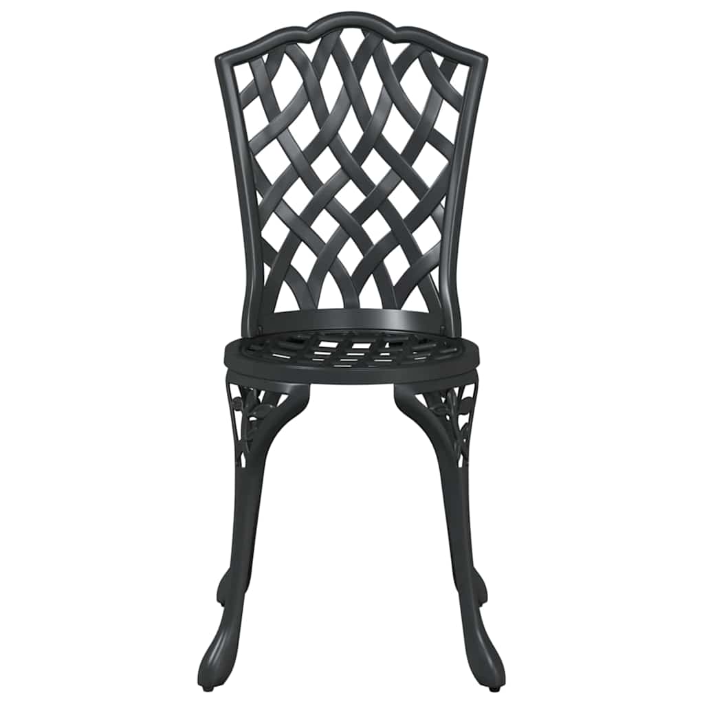 vidaXL Σετ Μπιστρό Κήπου 3 pcs Μαύρο Αλουμίνιο