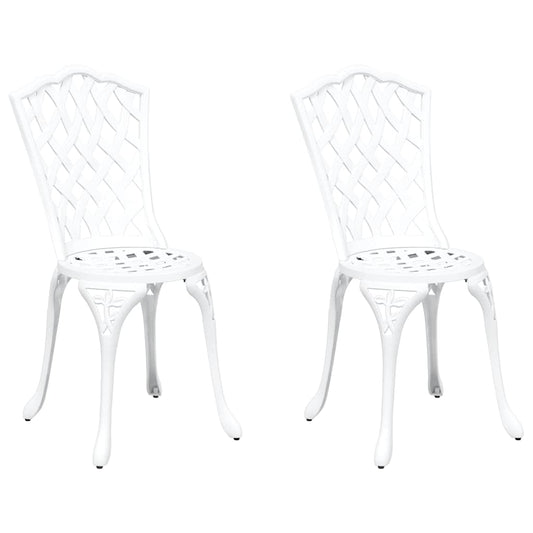 vidaXL Καρέκλα Κήπου 2 pcs Λευκό 39 x 40 x 87εκ Αλουμίνιο
