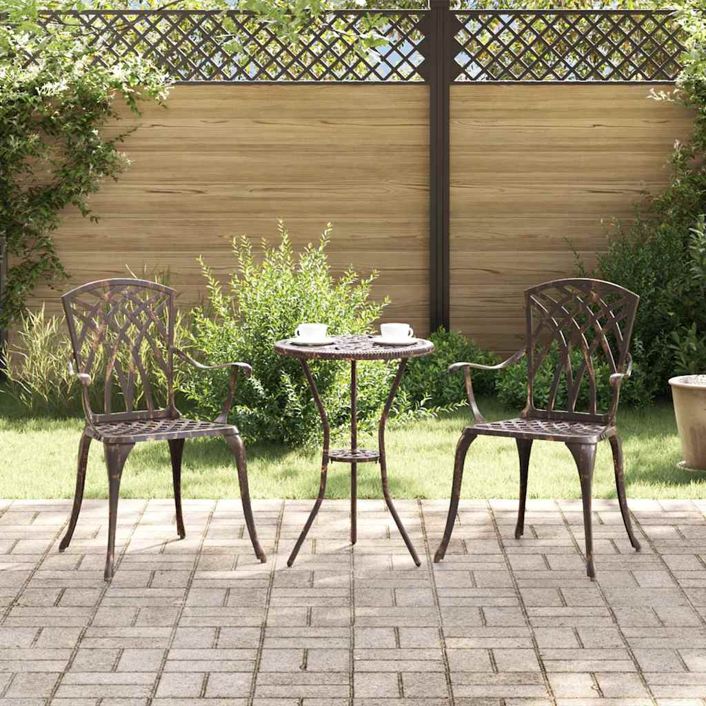 vidaXL Καρέκλα Κήπου 2 pcs Μπρονζέ 53 x 51 x 88,5 εκ. Αλουμίνιο