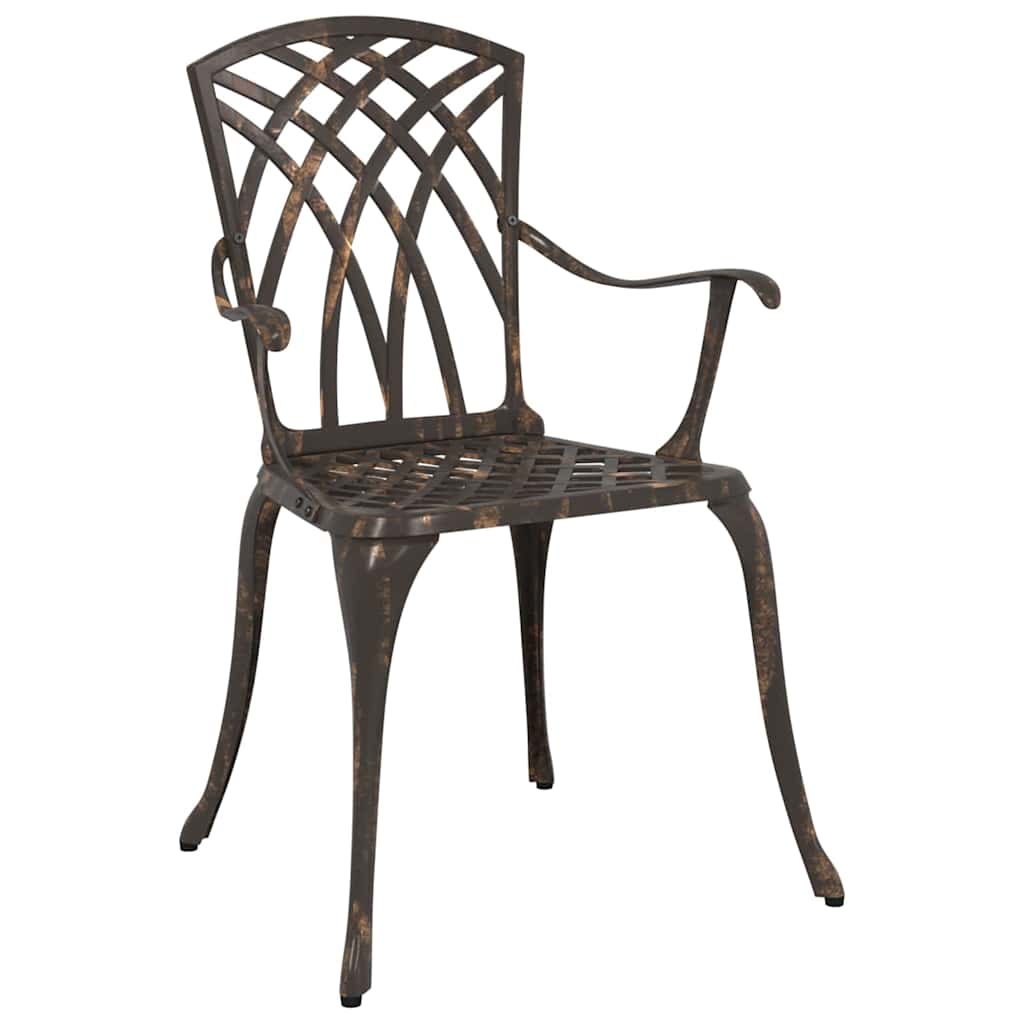 vidaXL Καρέκλα Κήπου 2 pcs Μπρονζέ 53 x 51 x 88,5 εκ. Αλουμίνιο