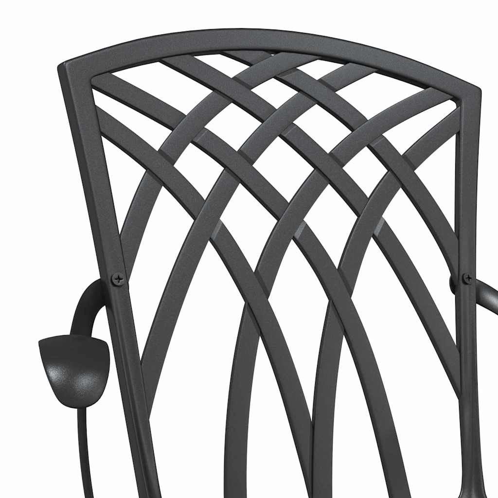 vidaXL Καρέκλα Κήπου 2 pcs Μαύρο 53 x 51 x 88,5 εκ. Αλουμίνιο