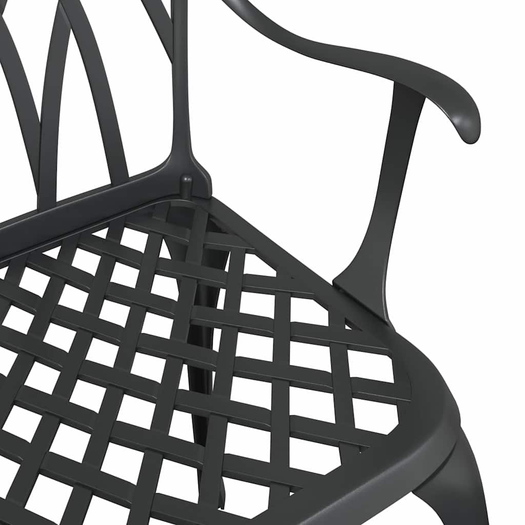 vidaXL Καρέκλα Κήπου 2 pcs Μαύρο 53 x 51 x 88,5 εκ. Αλουμίνιο