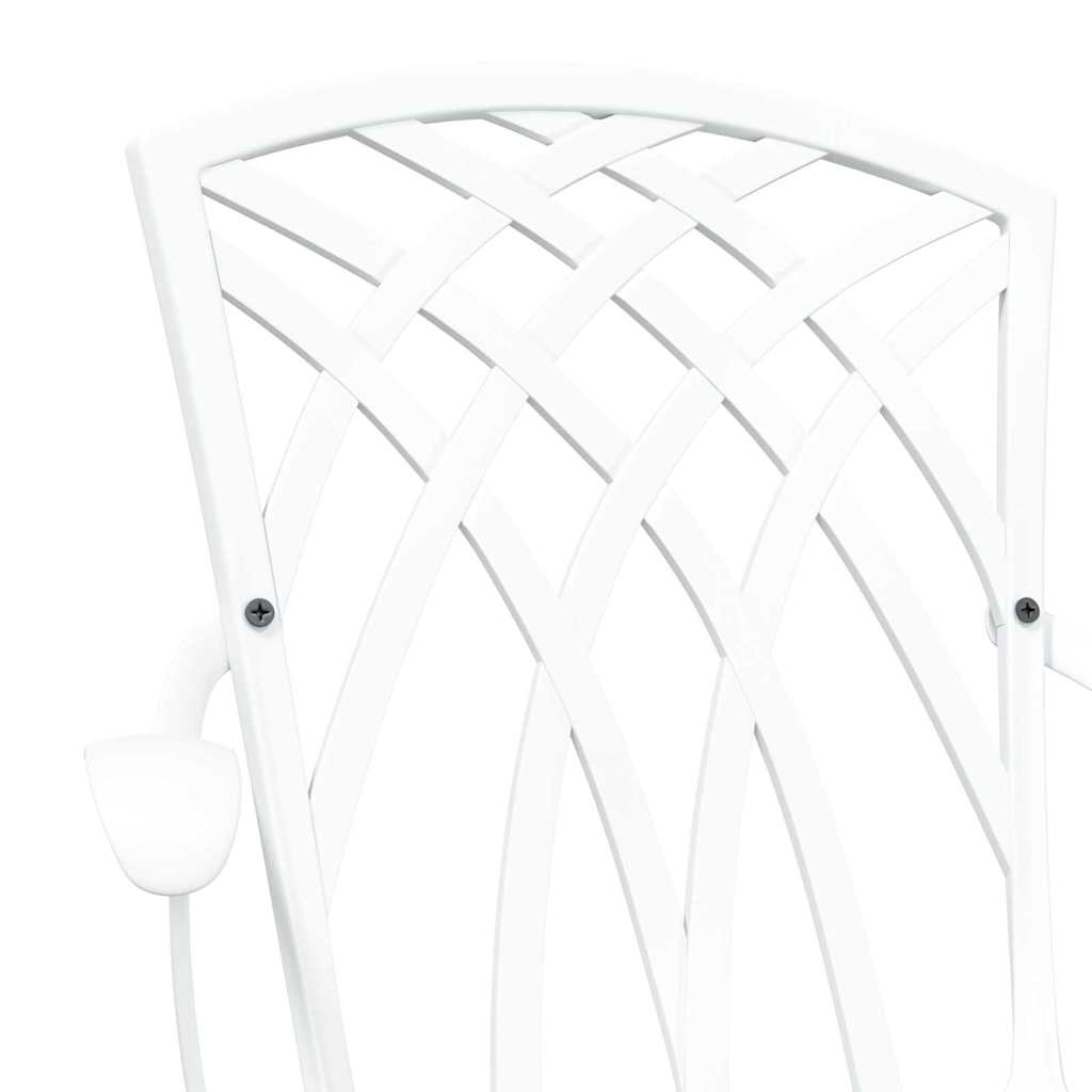 vidaXL Καρέκλα Κήπου 2 pcs Λευκό 53 x 51 x 88,5 εκ. Αλουμίνιο