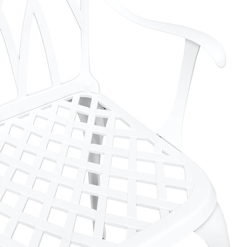 vidaXL Καρέκλα Κήπου 2 pcs Λευκό 53 x 51 x 88,5 εκ. Αλουμίνιο