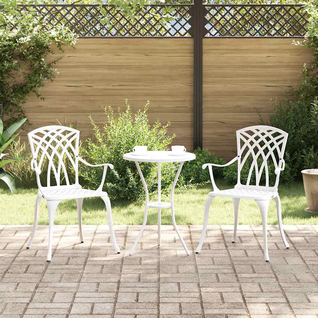 vidaXL Καρέκλα Κήπου 2 pcs Λευκό 53 x 51 x 88,5 εκ. Αλουμίνιο
