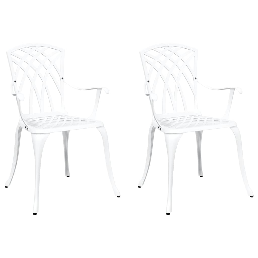 vidaXL Καρέκλα Κήπου 2 pcs Λευκό 53 x 51 x 88,5 εκ. Αλουμίνιο