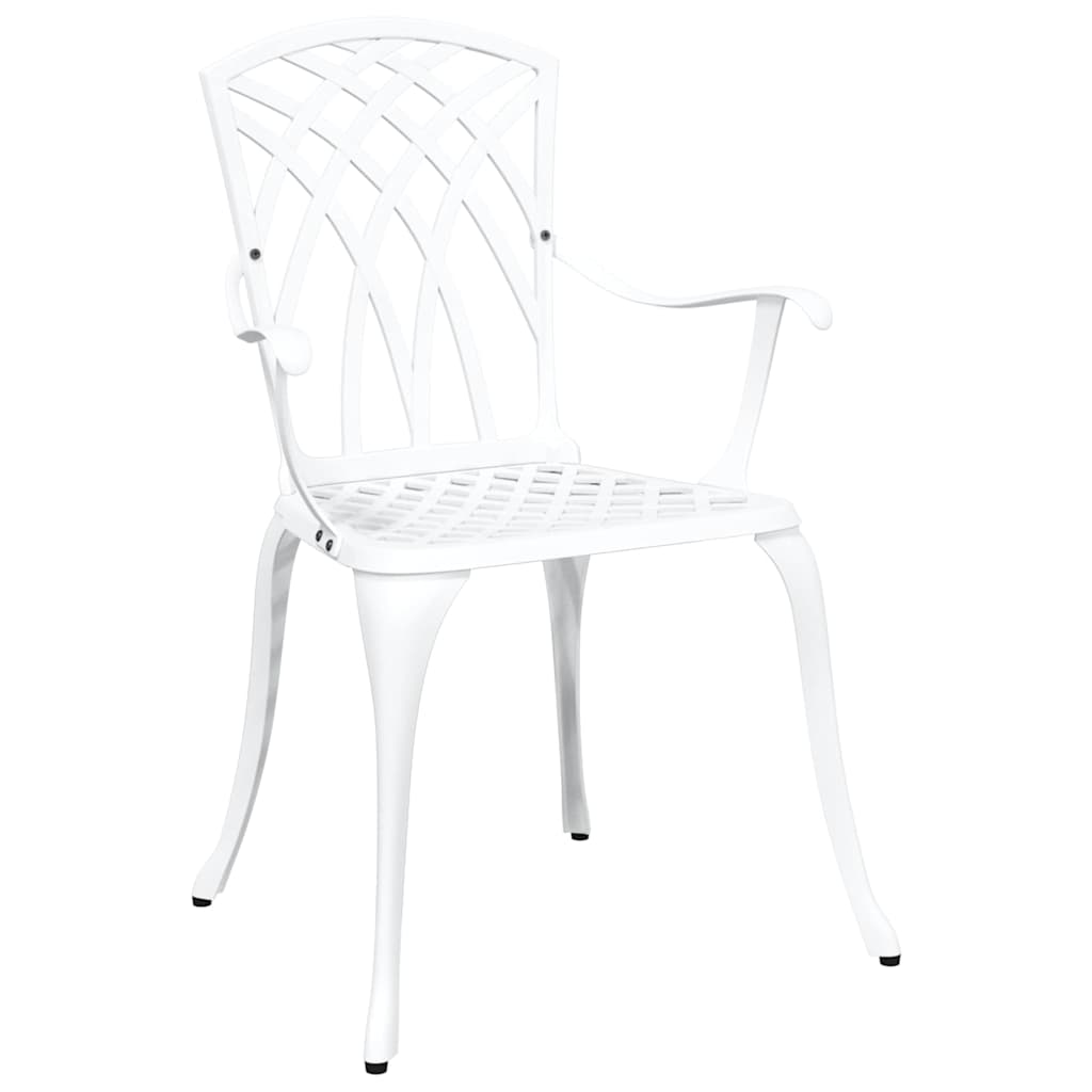 vidaXL Καρέκλα Κήπου 2 pcs Λευκό 53 x 51 x 88,5 εκ. Αλουμίνιο