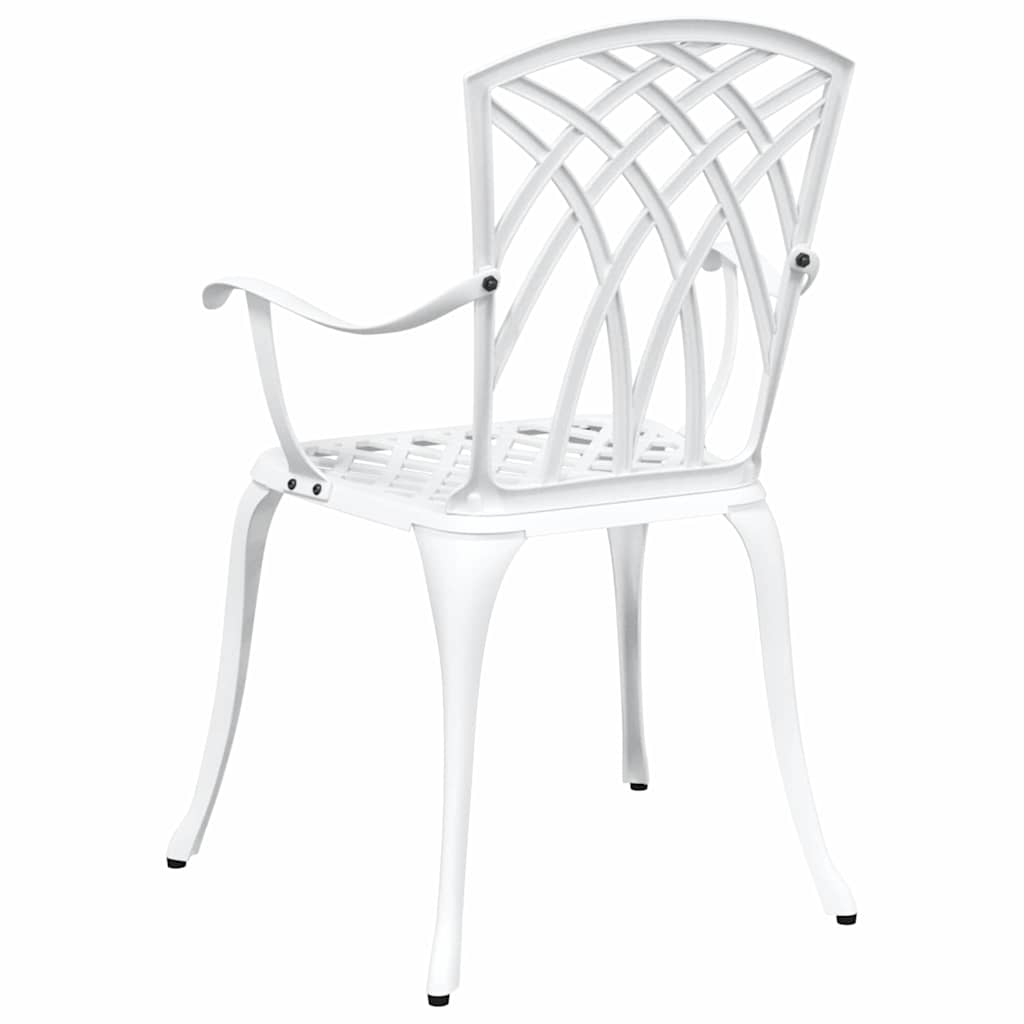 vidaXL Καρέκλα Κήπου 2 pcs Λευκό 53 x 51 x 88,5 εκ. Αλουμίνιο