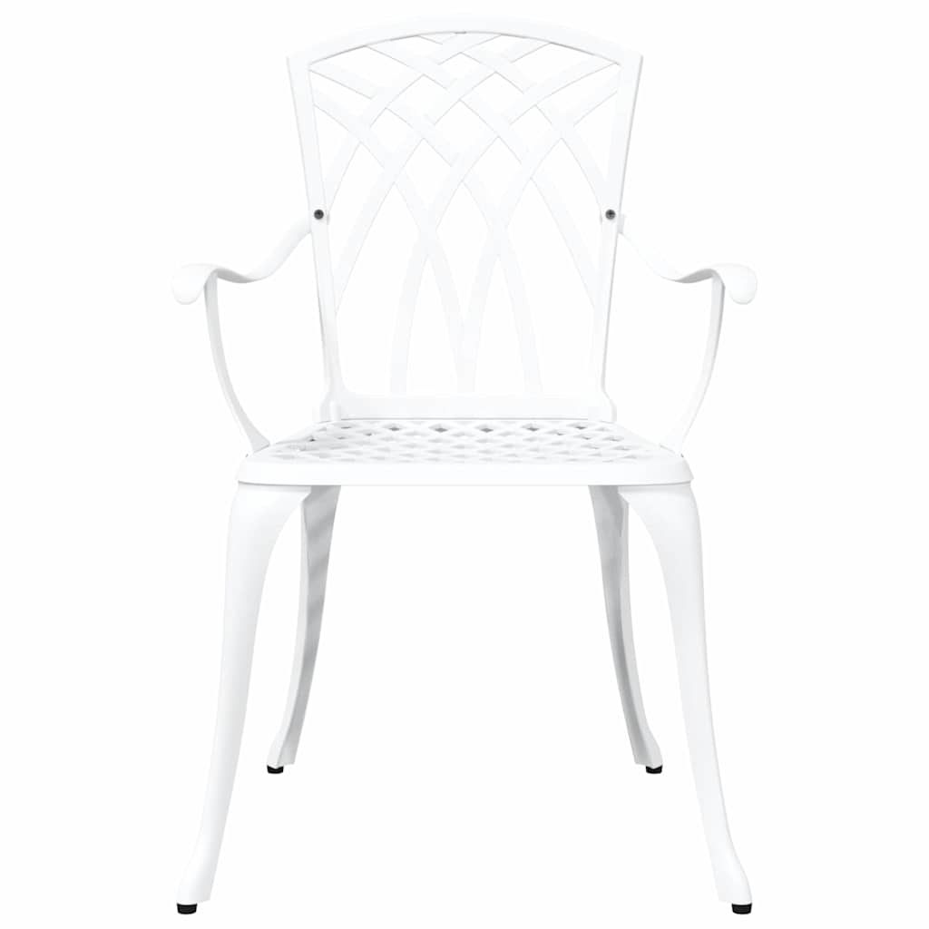 vidaXL Καρέκλα Κήπου 2 pcs Λευκό 53 x 51 x 88,5 εκ. Αλουμίνιο