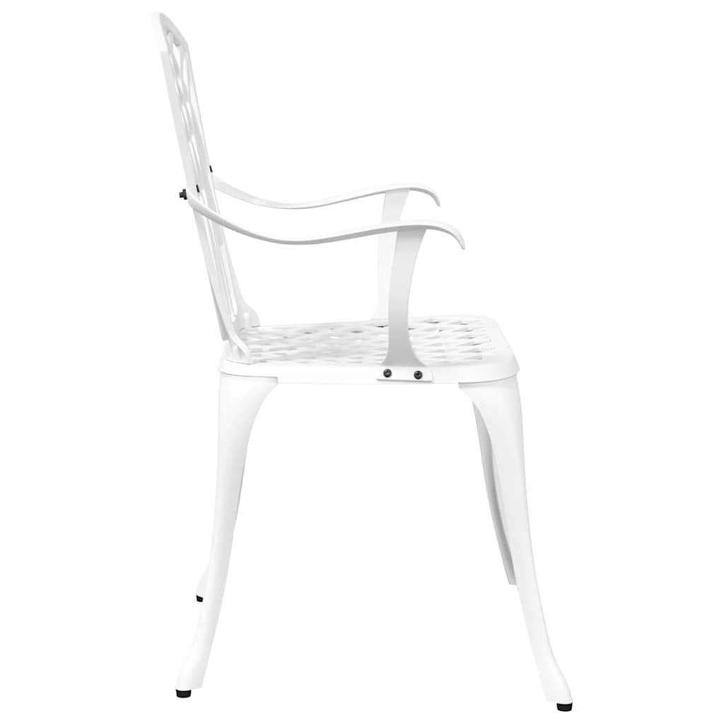 vidaXL Καρέκλα Κήπου 2 pcs Λευκό 53 x 51 x 88,5 εκ. Αλουμίνιο