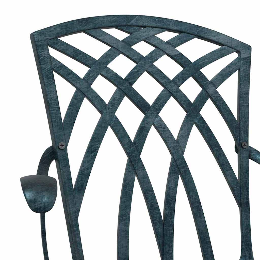 vidaXL Καρέκλα Κήπου 2 pcs Πράσινο 53 x 51 x 88,5 εκ. Αλουμίνιο