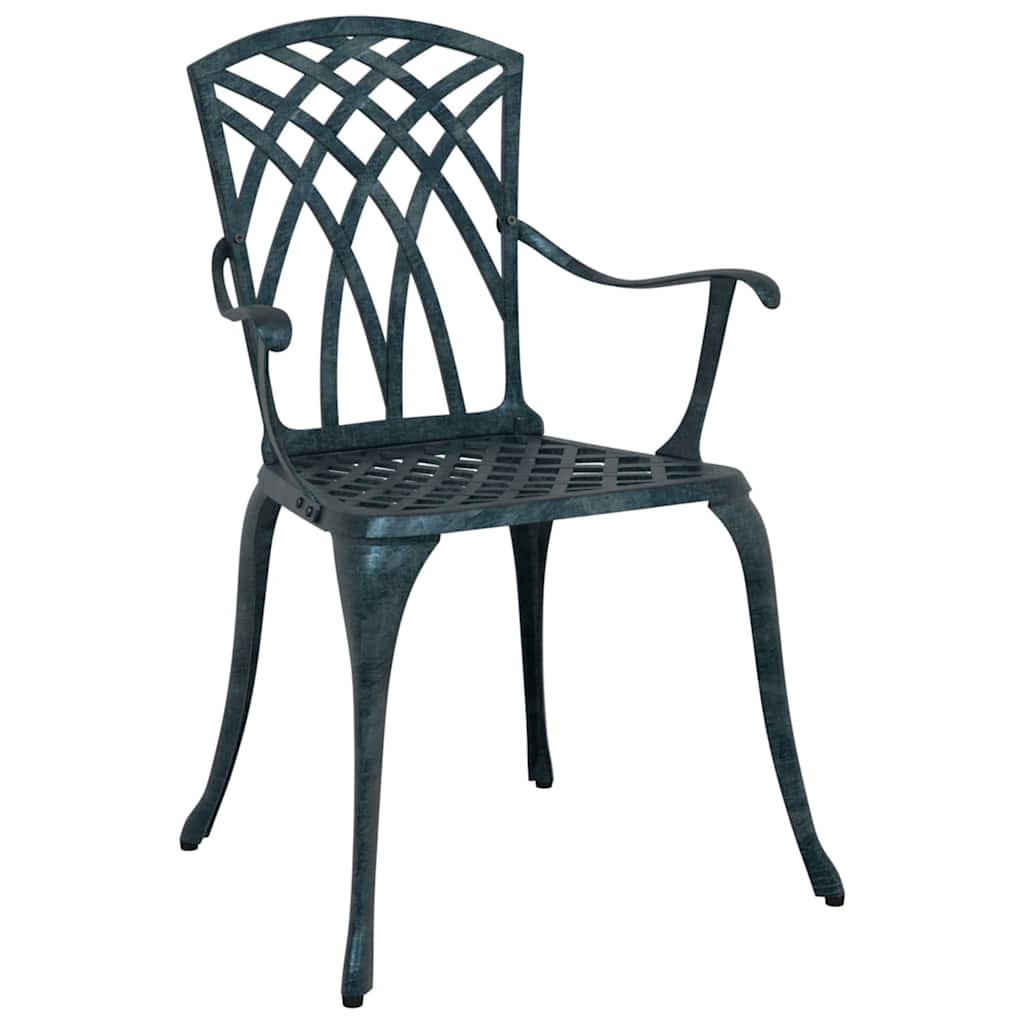 vidaXL Καρέκλα Κήπου 2 pcs Πράσινο 53 x 51 x 88,5 εκ. Αλουμίνιο