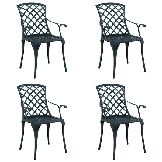 vidaXL Καρέκλα Κήπου 4 pcs Πράσινο 61 x 60,5 x 93 εκ. Αλουμίνιο