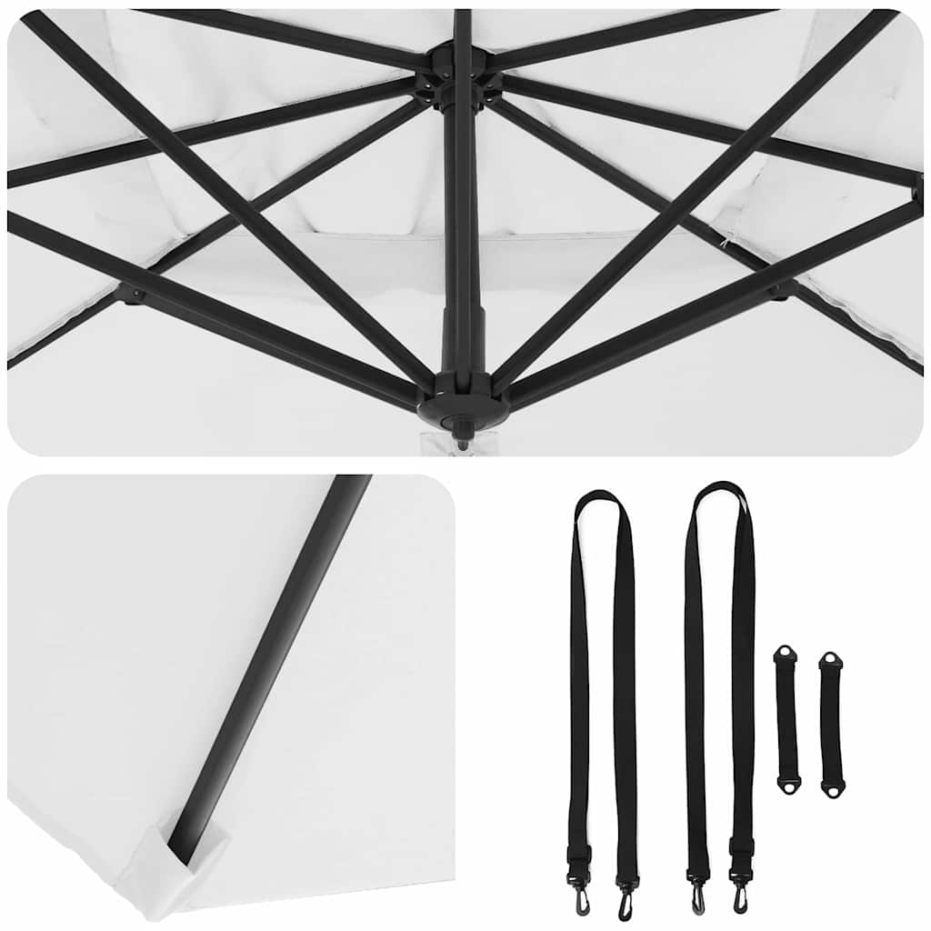 vidaXL Ρώμη Ομπρέλα Μπεζ 286 x 284 x 265 εκ Αλουμίνιο και Πολυεστέρας