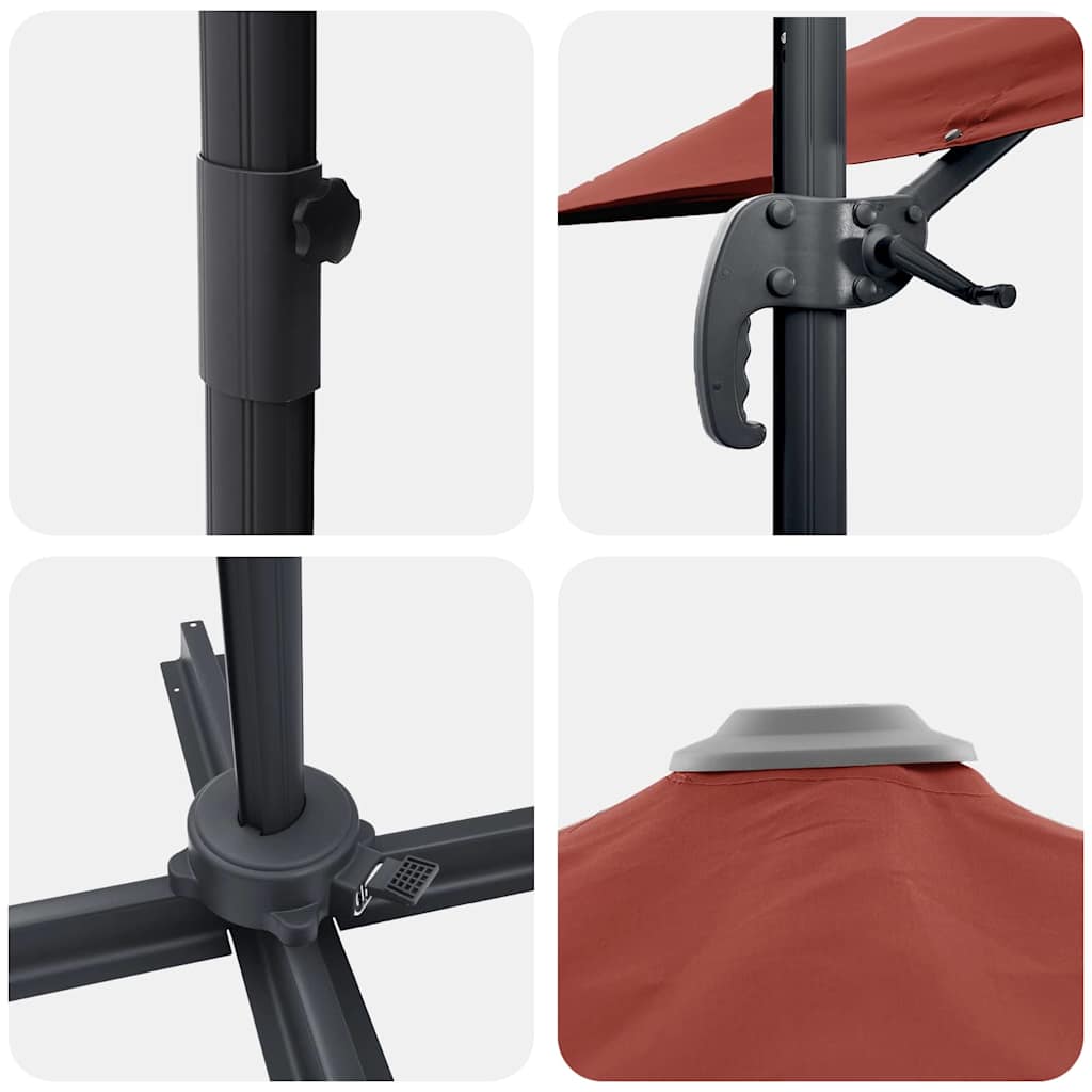 vidaXL Ρώμη Ομπρέλα Κόκκινο 286 x 284 x 265 εκ