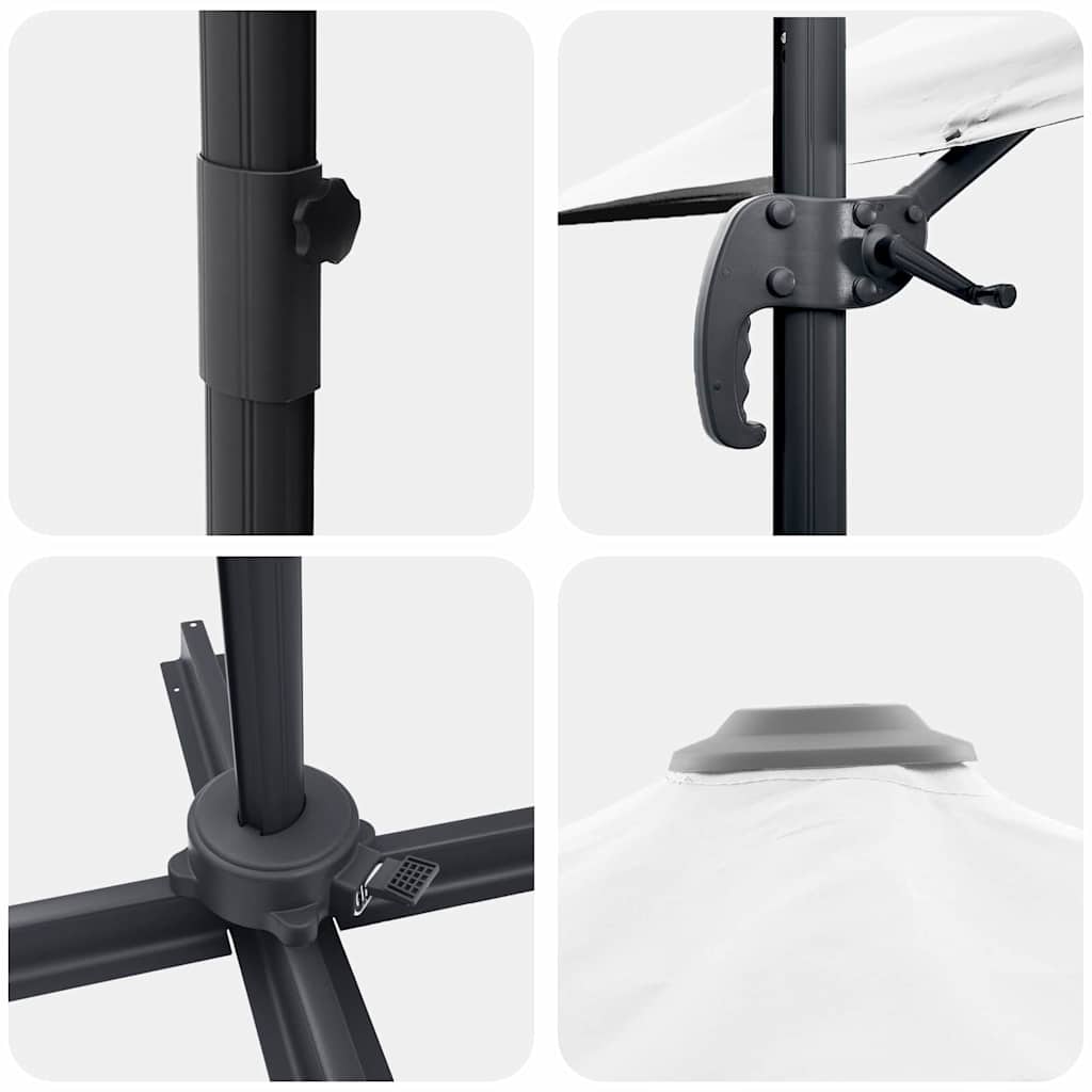 vidaXL Ομπρέλα ηλίου Άμμος 351 x 250 x 260 εκ