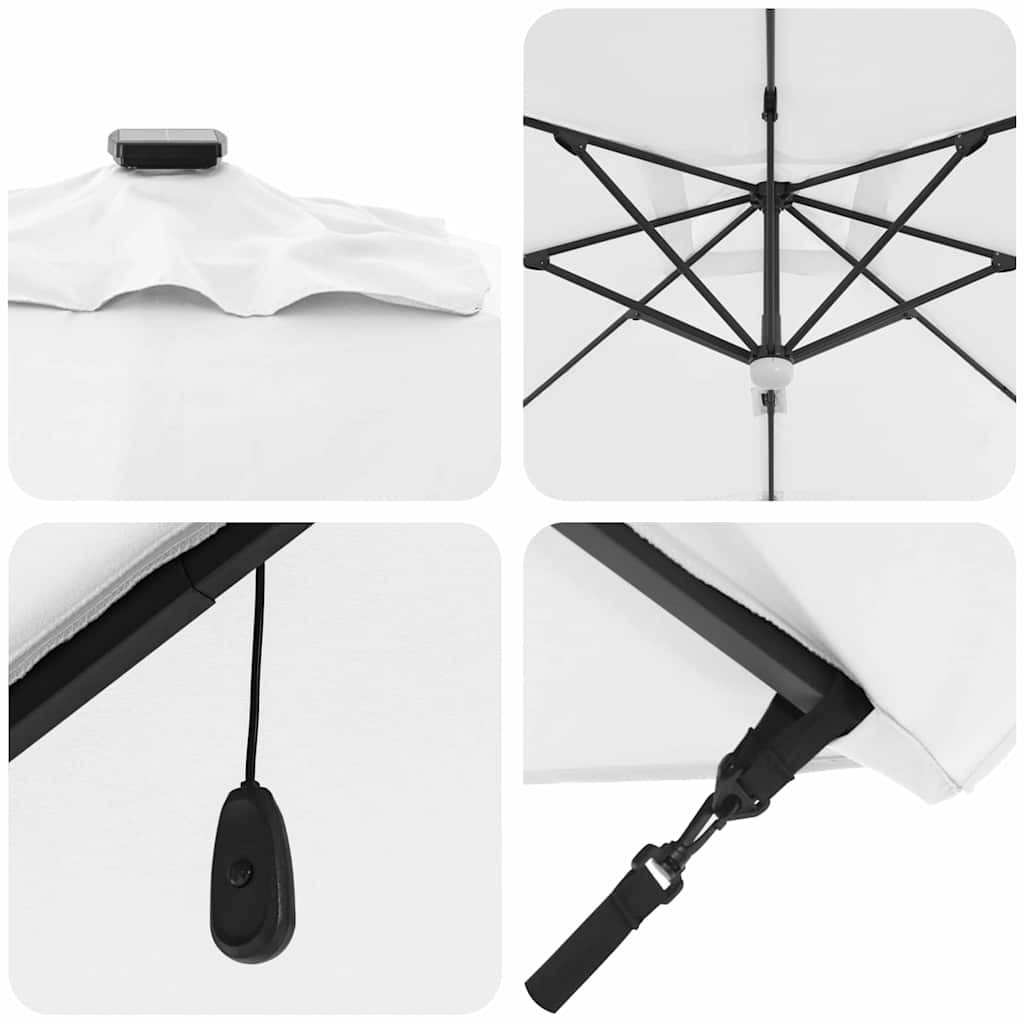 vidaXL Μεγάλη Ομπρέλα Ελεύθερου Σχεδιασμού Μπεζ Πολυεστέρας, Αλουμίνιο