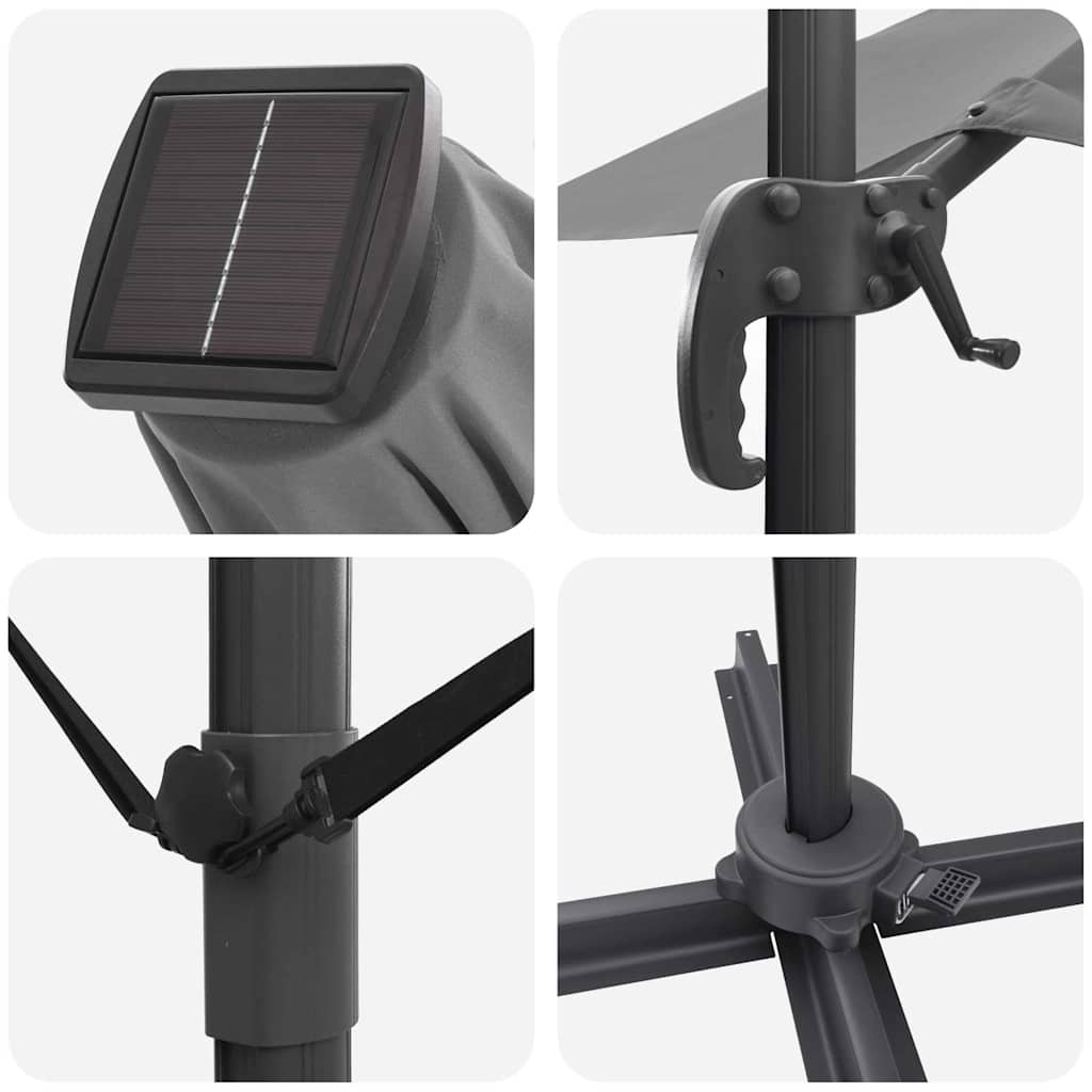 vidaXL Ομπρέλα με Βραχίονα - Ανθρακί Ανθρακί Πολυεστέρας Μεγάλη