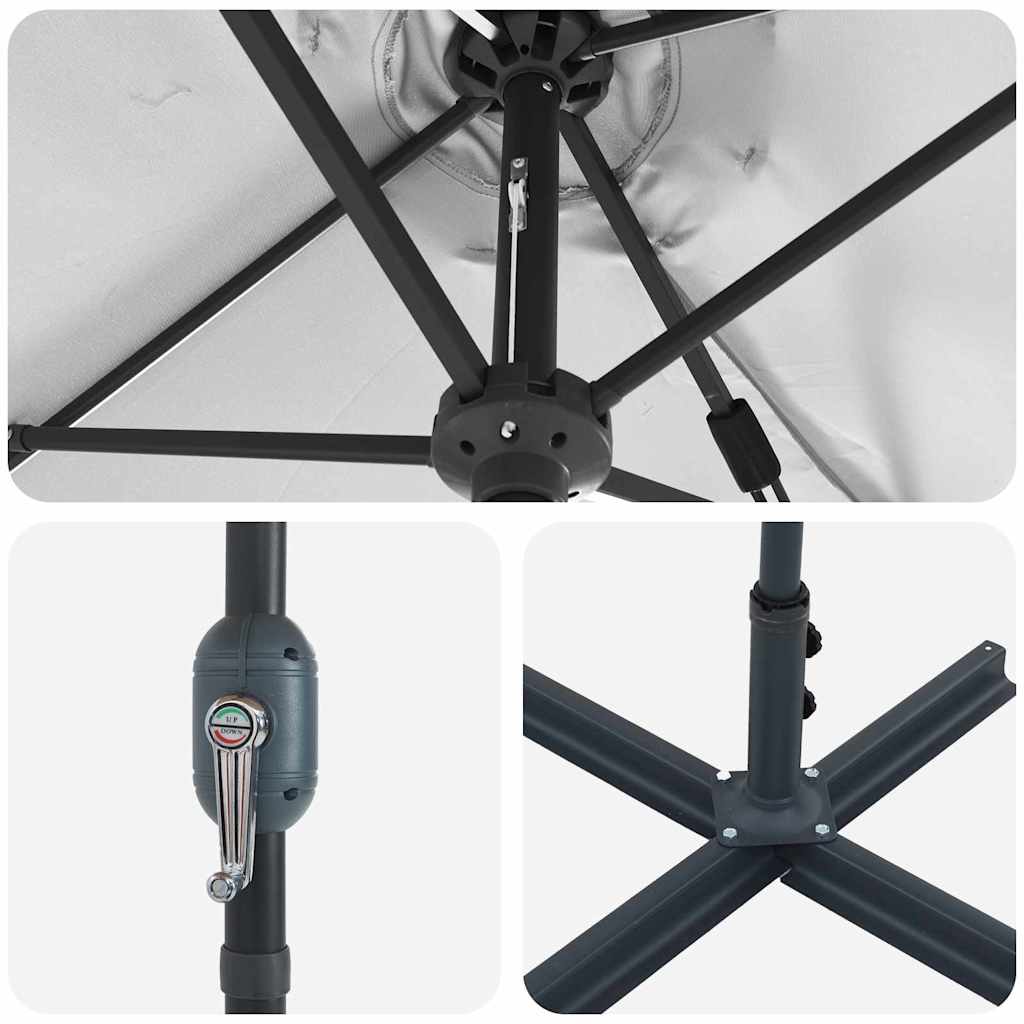 vidaXL Ομπρέλα Κήπου Άμμος 380 x 196 x 235 εκ.