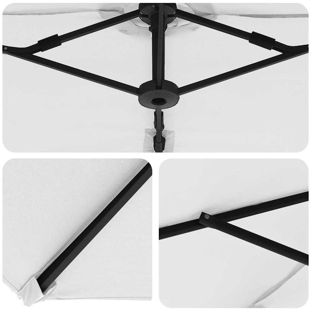 vidaXL Ομπρέλα κήπου τύπου καντίλας Άμμος 372 x 198 x 253 εκ