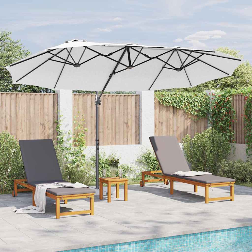 vidaXL Ομπρέλα κήπου τύπου καντίλας Άμμος 372 x 198 x 253 εκ