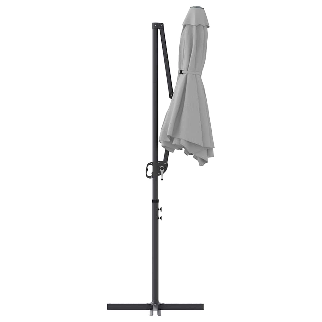 vidaXL Ομπρέλα κήπου τύπου καντίλας Άμμος 372 x 198 x 253 εκ