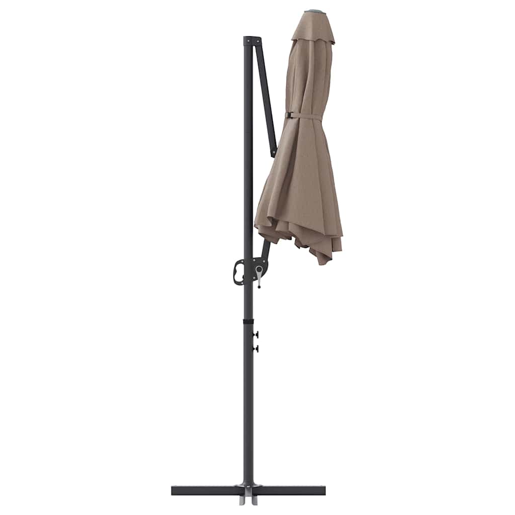 vidaXL Ομπρέλα ηλίου Taupe 372 x 198 x 243 εκ