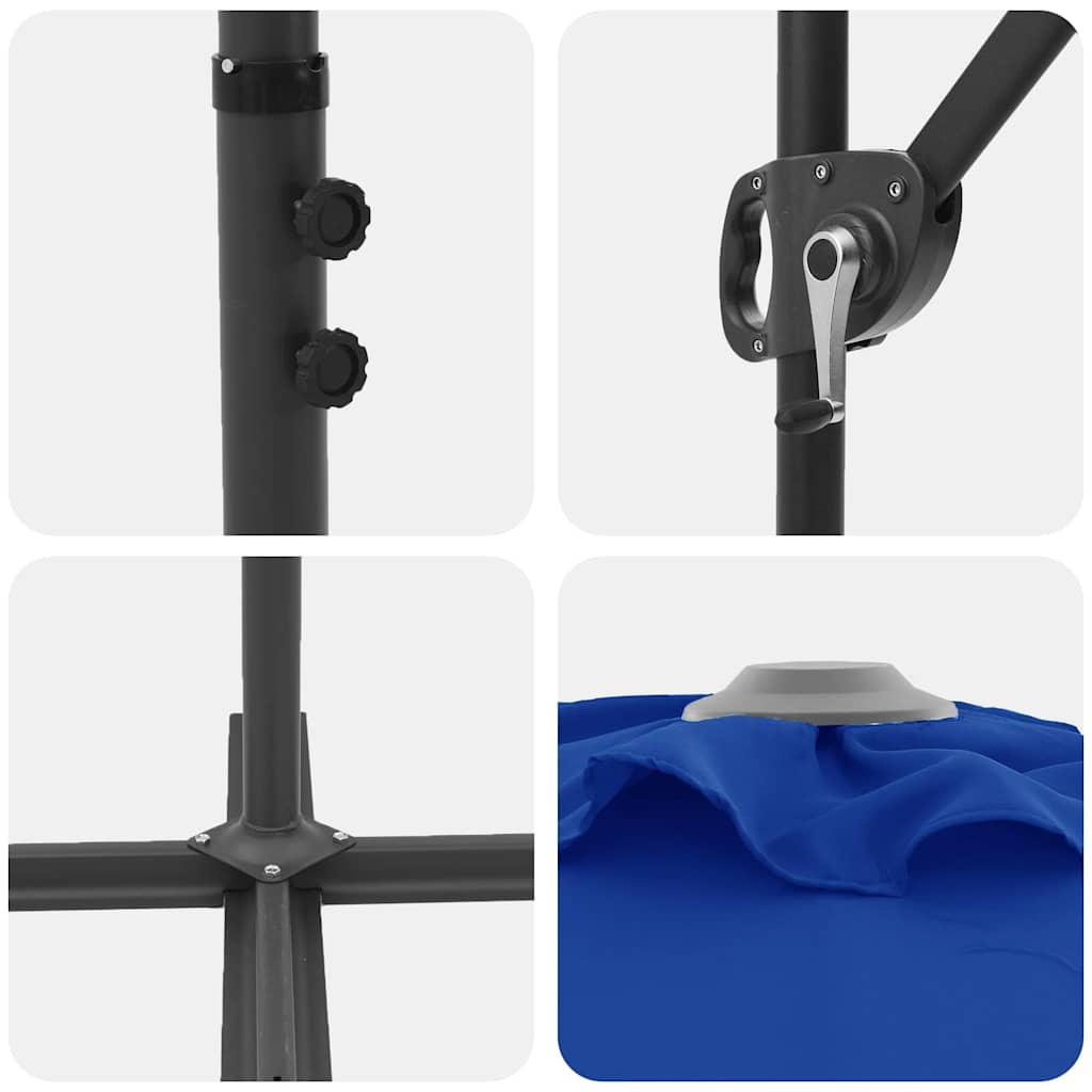 vidaXL Ομπρέλα κήπου τύπου καντίλας Αζούρ μπλε 372 x 198 x 253 εκ