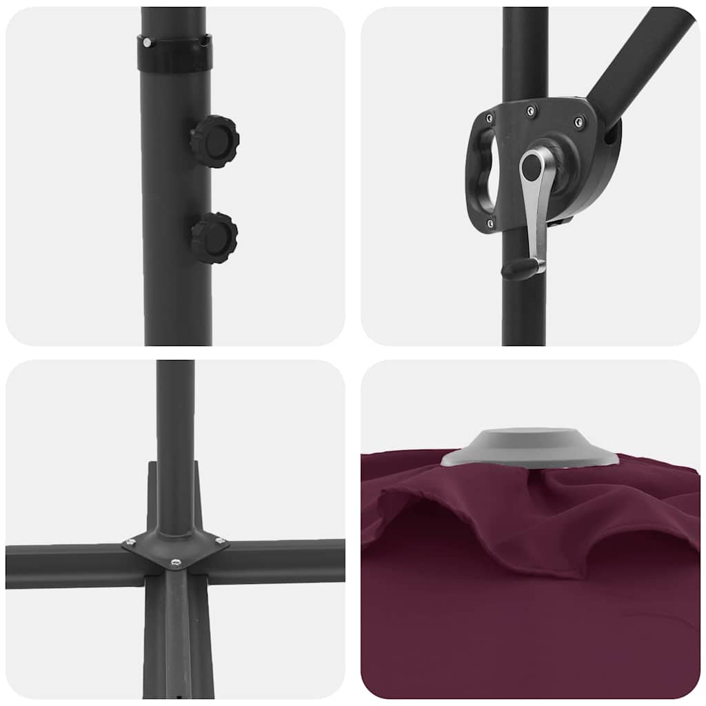 vidaXL Ομπρέλα ηλίου Βεραμάν Κόκκινο 372 x 198 x 243 εκ