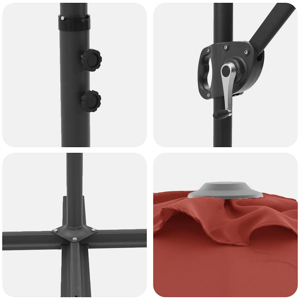 vidaXL Ομπρέλα ηλίου Τερακότα 372 x 198 x 243 εκ