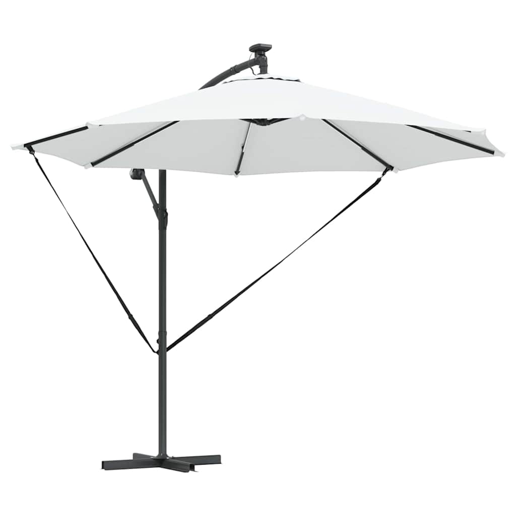 vidaXL Ομπρέλα ηλίου με φώτα λωρίδας LED Άμμος 294 x 294 x 248 cm