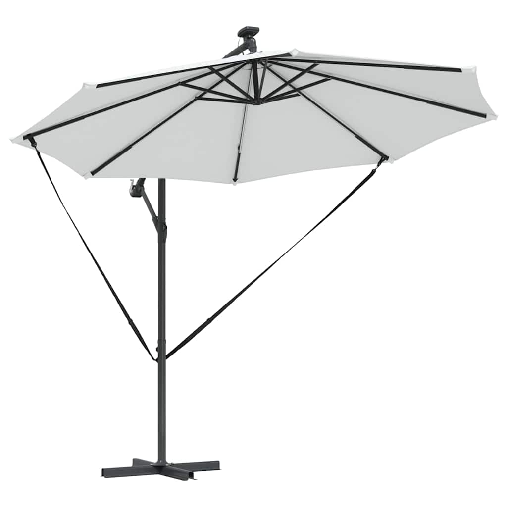 vidaXL Ομπρέλα ηλίου με φώτα λωρίδας LED Άμμος 294 x 294 x 248 cm