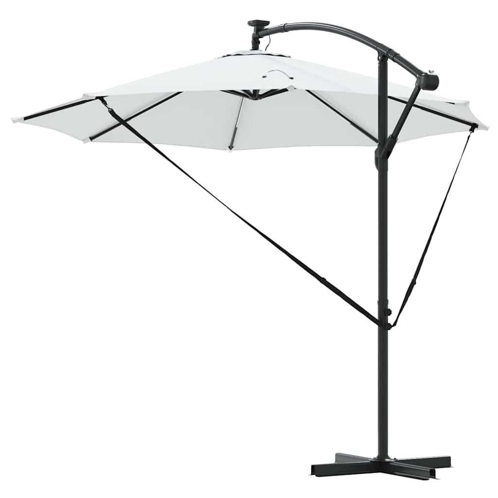 vidaXL Ομπρέλα ηλίου με φώτα λωρίδας LED Άμμος 294 x 294 x 248 cm