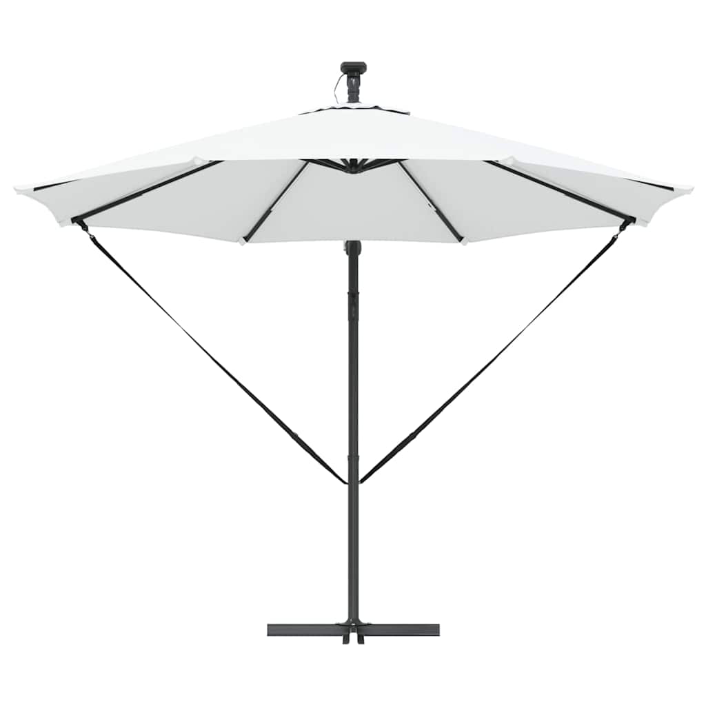 vidaXL Ομπρέλα ηλίου με φώτα λωρίδας LED Άμμος 294 x 294 x 248 cm