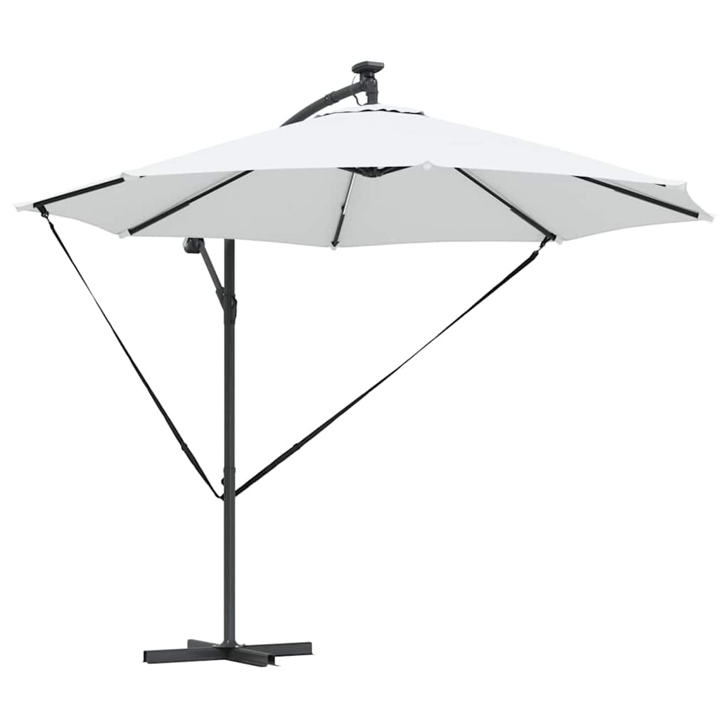 vidaXL Ομπρέλα ηλίου με φώτα λωρίδας LED Άμμος 294 x 294 x 248 cm