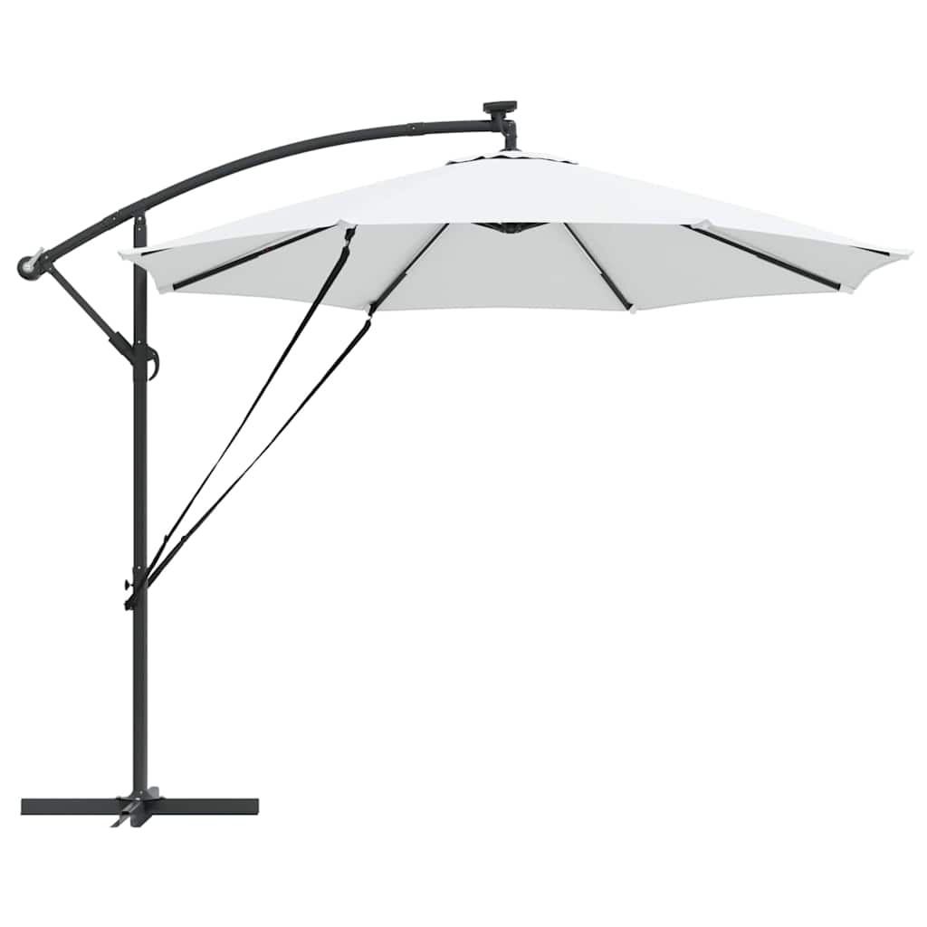 vidaXL Ομπρέλα ηλίου με φώτα λωρίδας LED Άμμος 294 x 294 x 248 cm