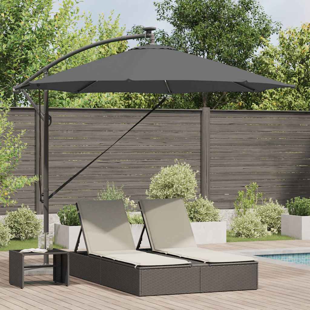 vidaXL Ομπρέλα ηλίου με φώτα λωρίδας LED Ανθρακί 294 x 294 x 248 cm
