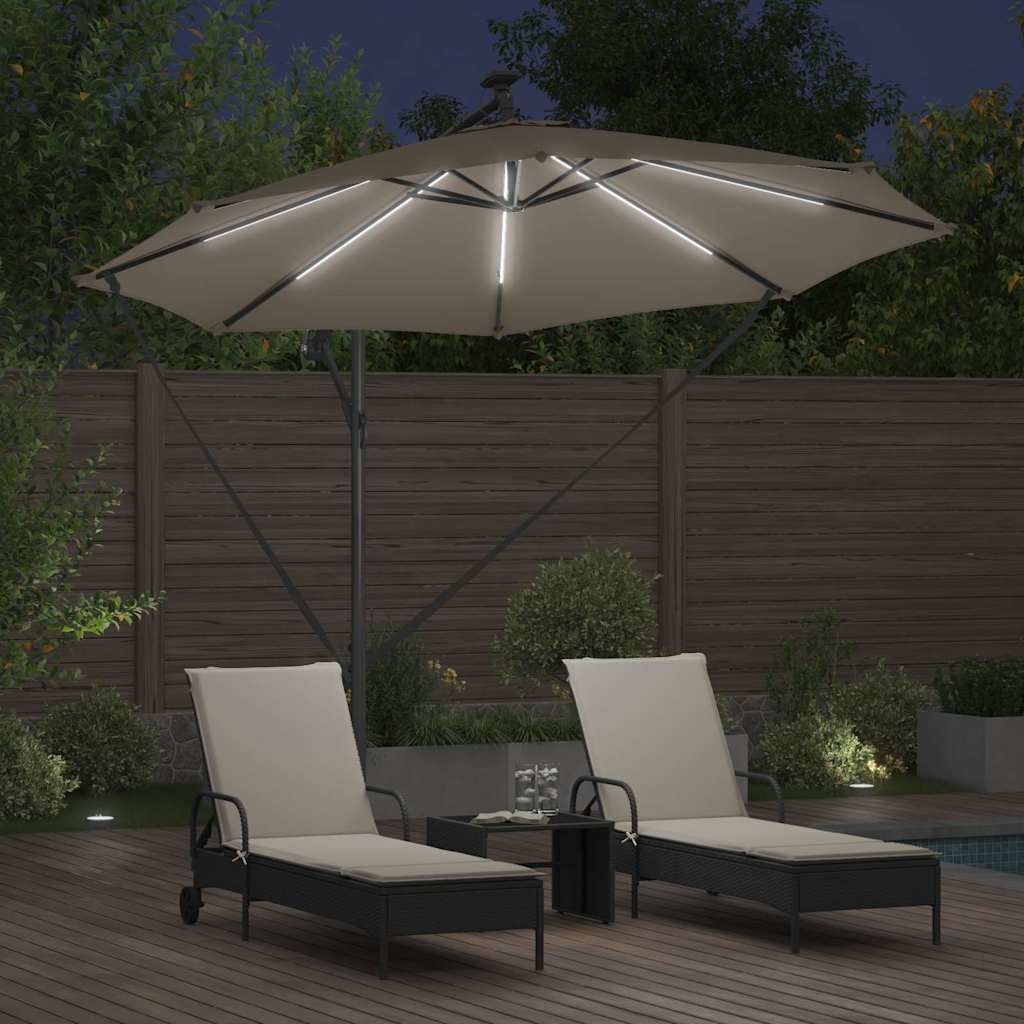 vidaXL Ομπρέλα Cantilever Banana με κλειδαριά Taupe 294 x 294 x 248 cm