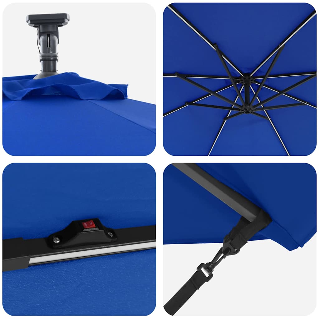 vidaXL Ομπρέλα ηλίου 294 x 294 x 248 cm Πολυεστέρας και Αλουμίνιο