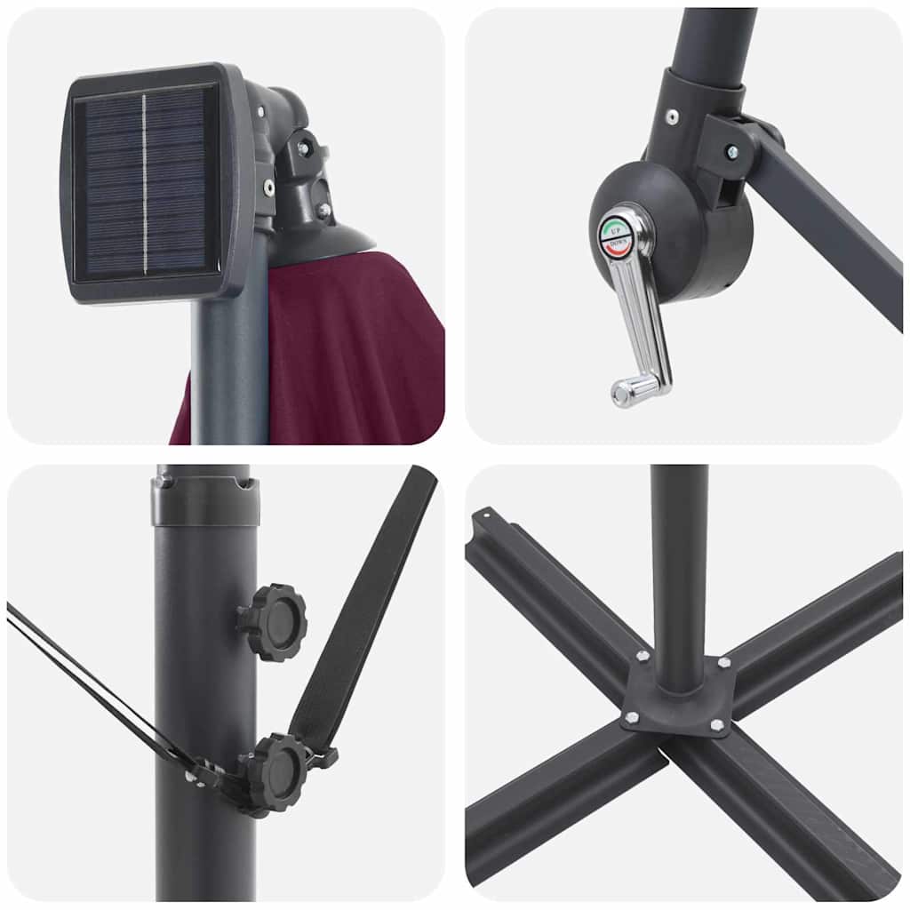 vidaXL Ομπρέλα ηλίου Βεραμάν Κόκκινο 294 x 294 x 248 cm